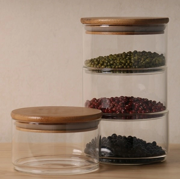 Images Are in-Kind Real Shoot Transparent Glass Jar with Multi-Layer Detachable
