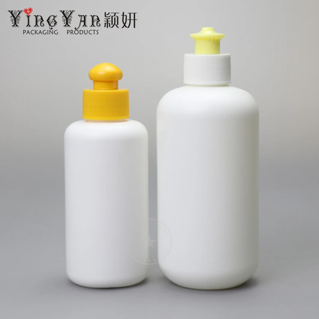 120/250ml Plastic Cosmetic HDPE Cleaner Round Squeeze Bottle with Flip Top Cap