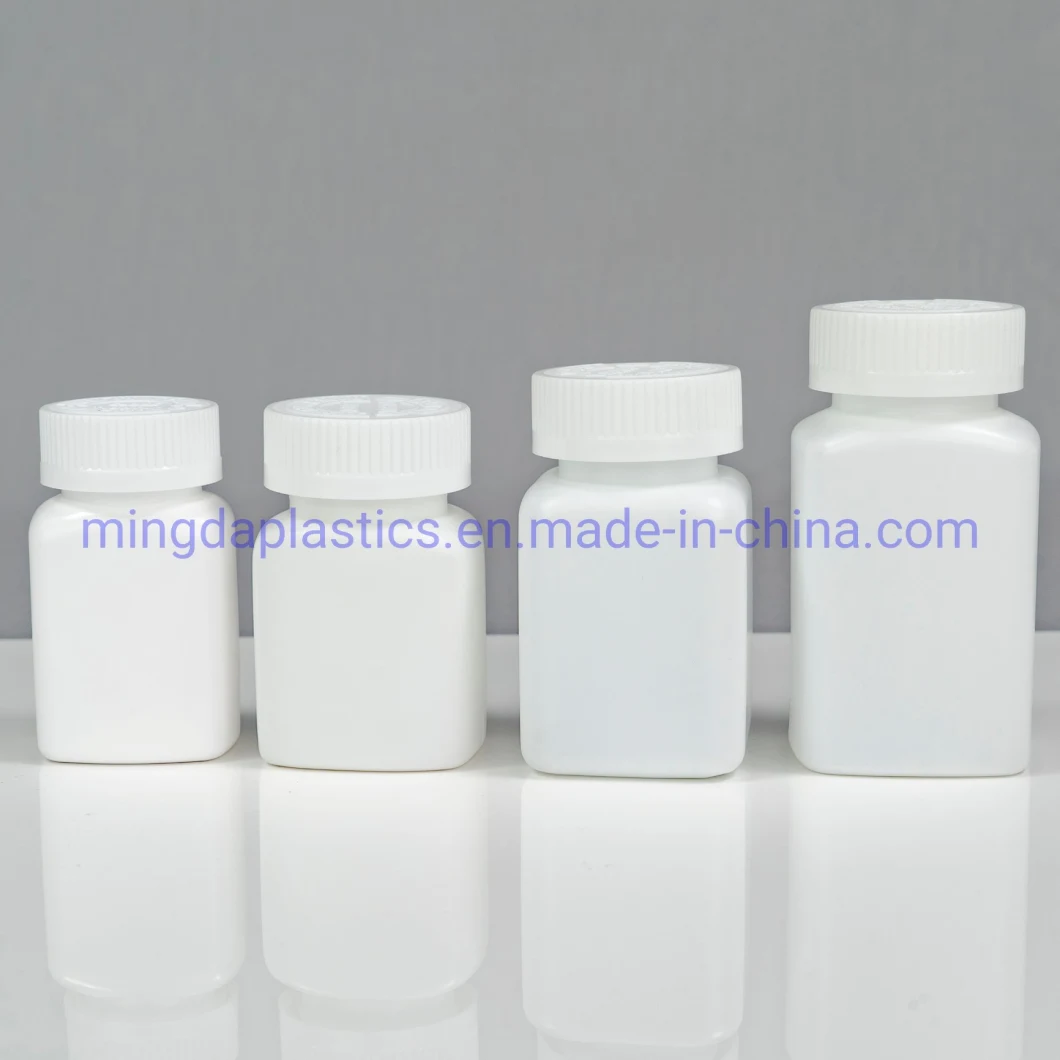 Eco-Friendly Square Customized Food Medicine Grade Empty Plastic HDPE Bottle