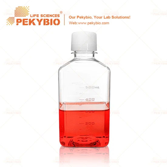 Pekybio Pet Square Reagent Bottle with Sterile 60ml 125ml 250ml 500ml 1000ml