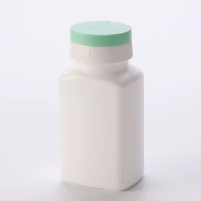 HDPE 120ml Green Flip Cap Square Plastic Bottle