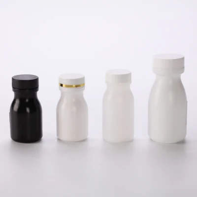 HDPE 60ml White Single Layer Cover Transparent Milk Bottle Shaped Plastic Bottle