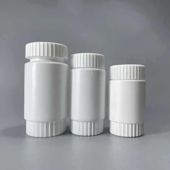 Empty Round HDPE Capsules Tablets Pill Plastic Medicine Bottle